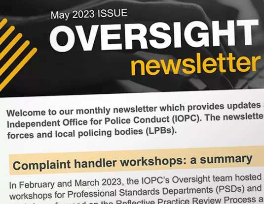 Headline of Oversight newsletter