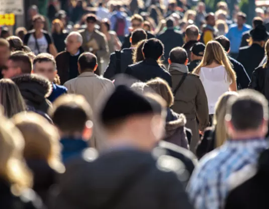 Street full of people